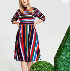 Eloquii Printed Fit and Flare Dress